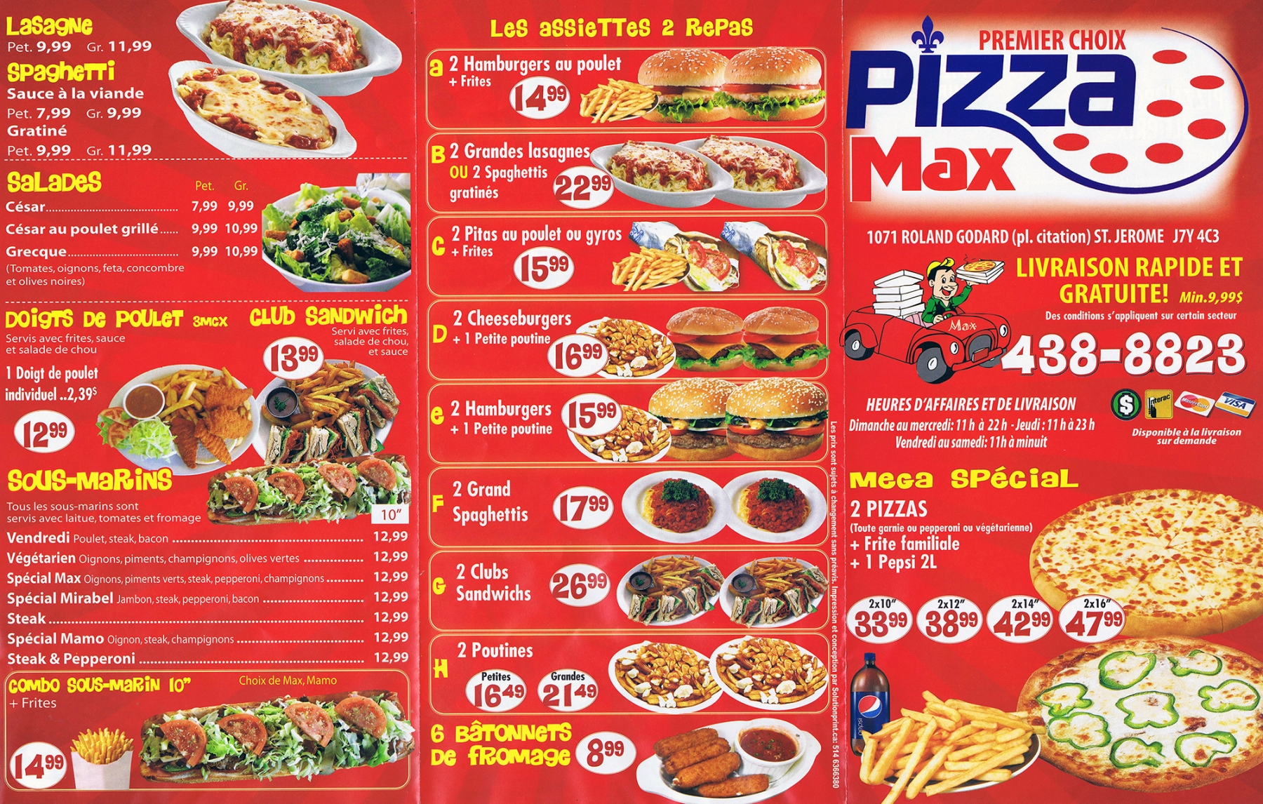 Menu Pizza Max page 1